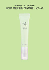 Beauty of Joseon Light On Serum Centella + Vita C on a green background