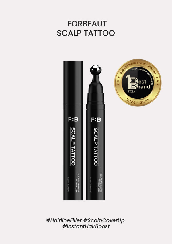 F:B Scalp Tattoo product with a Best Brand award on a white background