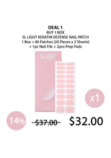 SL Light Keratin Defense Nail Patch packaging with promotional text on a white background