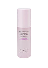 Pink skincare bottle labeled 'Yunjac' on a white background
