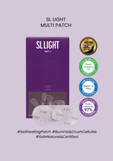 SL Light Multi Patch packaging with SL Light branding and certification logos on a light purple background