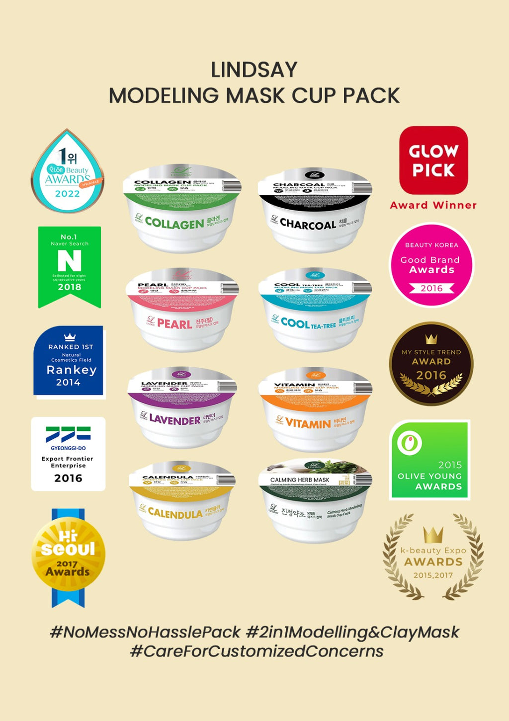 LINDSAY Modeling Mask Cup Pack 28g – Professional Rubber Mask Treatment ...