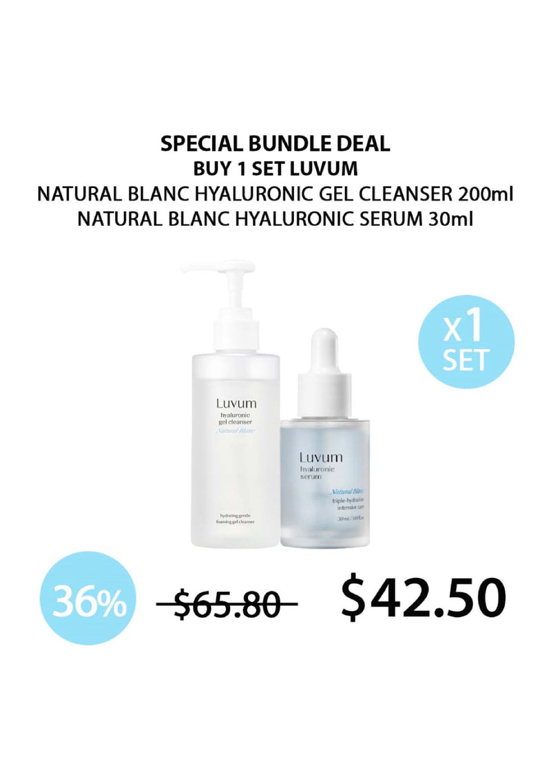 [LUVUM] Natural Blanc Hyaluronic Gel Cleanser | Daily Toner Pad | Serum