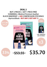 [SUNMIMALL] Black Innerpant + 20D Compression Stockings (Apricot/Black)