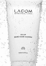 Lagom Cellup Micro Foam Cleanser with bubbles on a white background