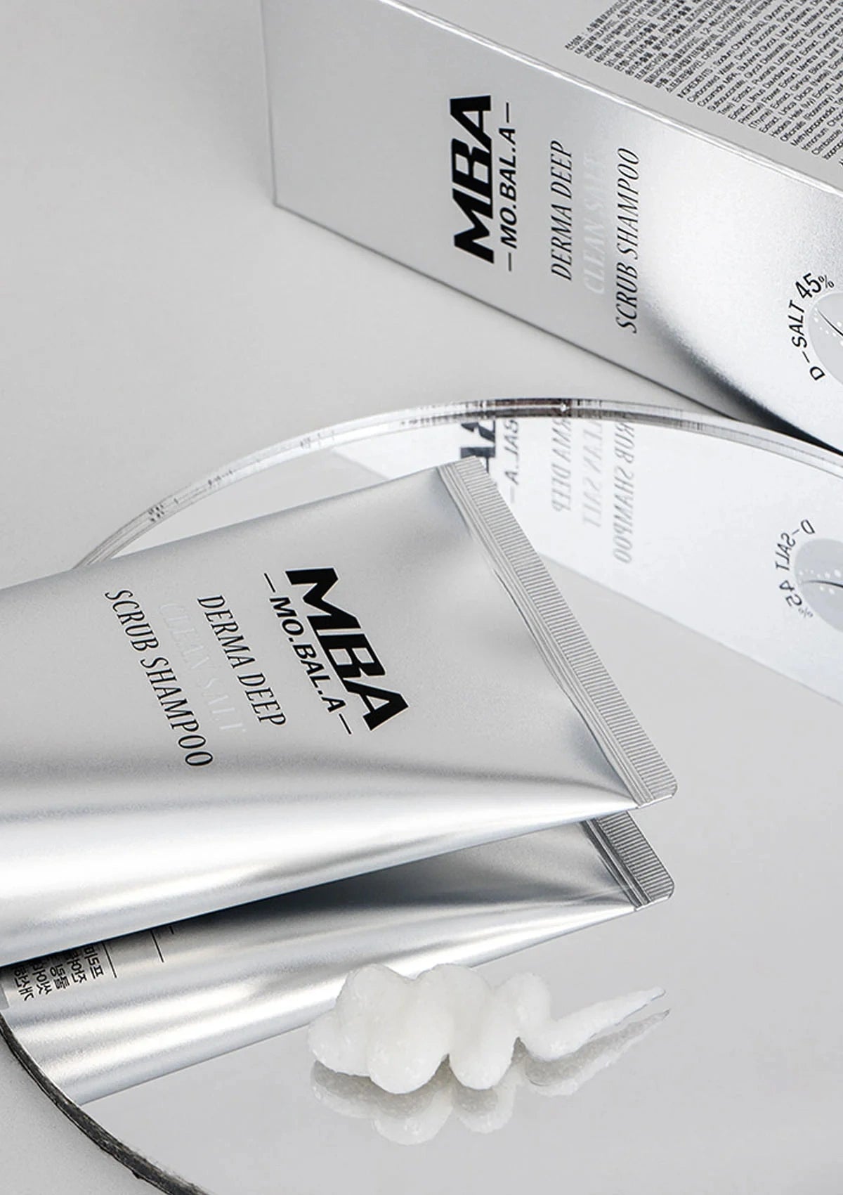 MBA Derma Deep scrub shampoo packaging on a white background
