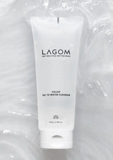 White tube of Lagom Cellup Gel to Water Cleanser on a clear background