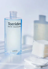 Torriden cleansing water bottle on a light background