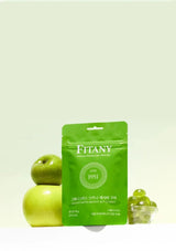 Green Fitany sheet mask with green apples on a light green background
