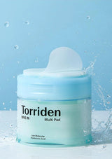 Torriden Multi Pad jar with a blue background