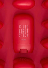 Red 'Cellu Light Stick' product on a red textured background