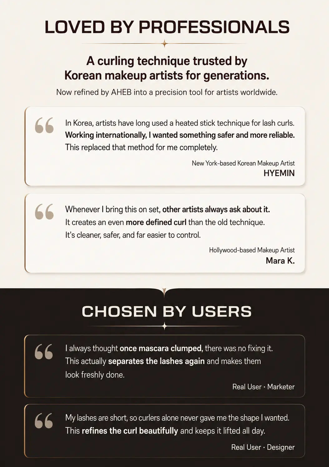 Professional makeup artist and real-user feedback about AHEB