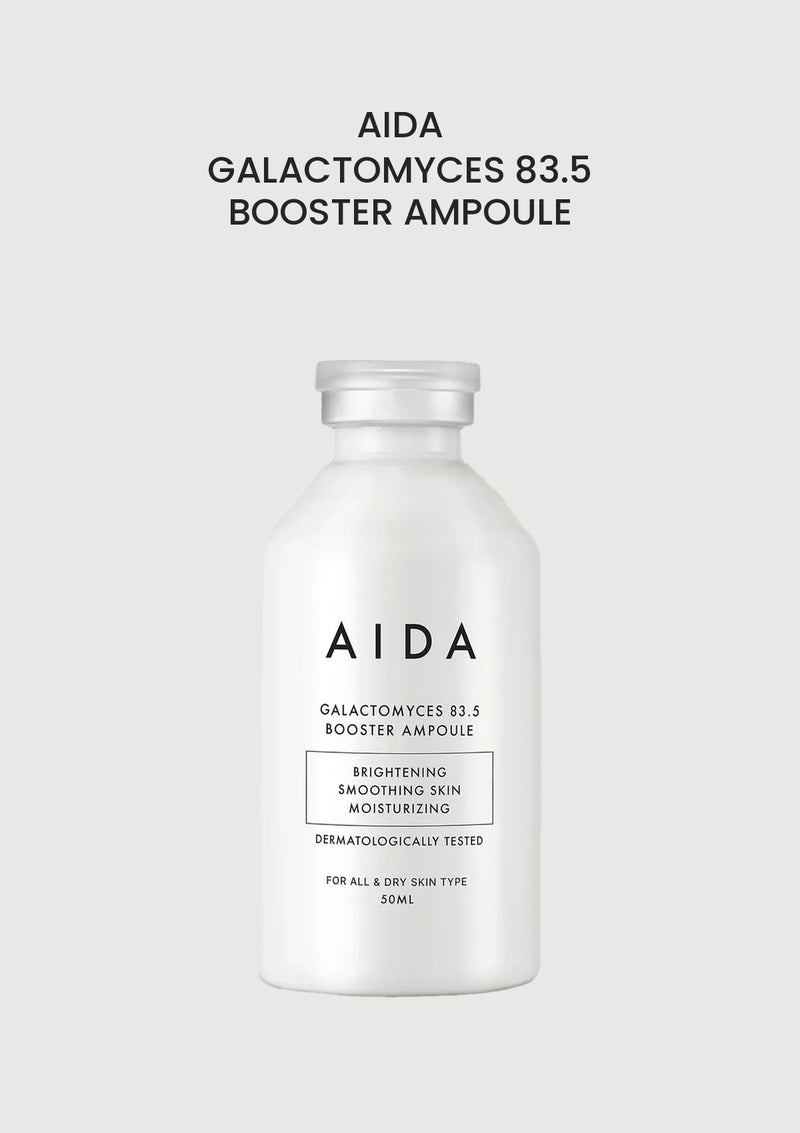 AIDA Galactomyces 83.5 Booster Ampoule 50ml product and packaging.