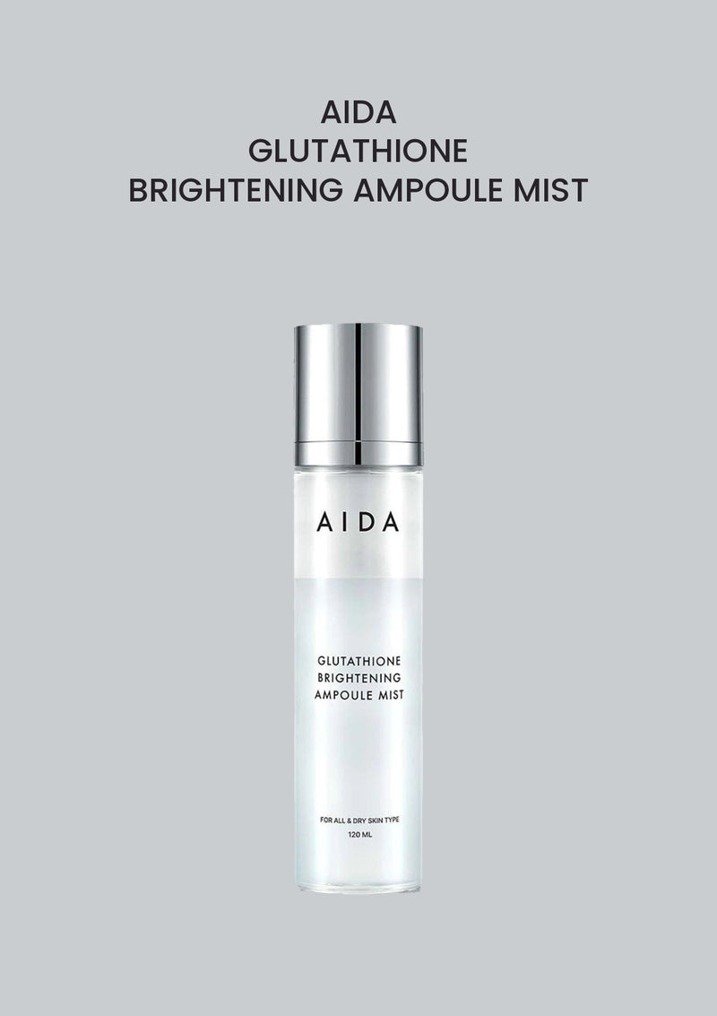 AIDA Glutathione Brightening Ampoule Mist 120ml product and packaging.