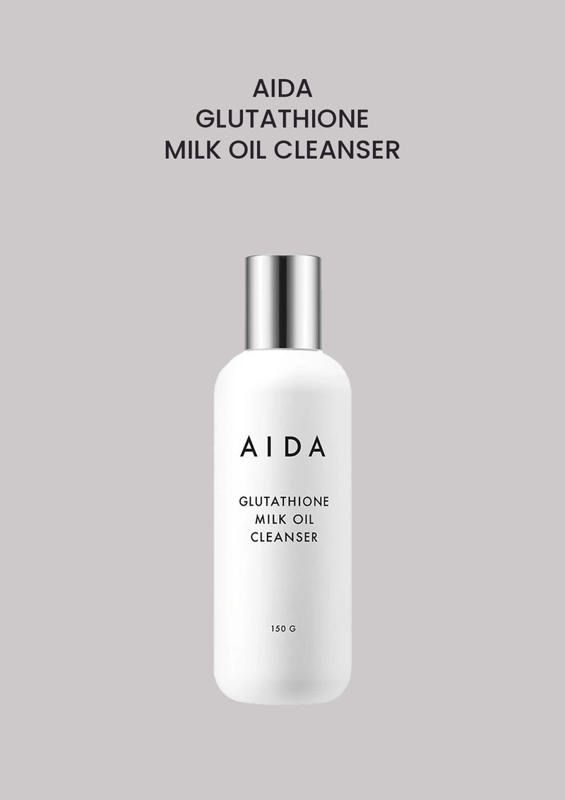 AIDA Glutathione Milk Oil Cleanser 150g product and packaging.