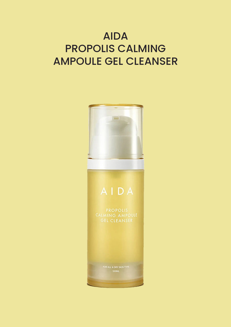 AIDA Propolis Calming Ampoule Gel Cleanser 100ml product and packaging.