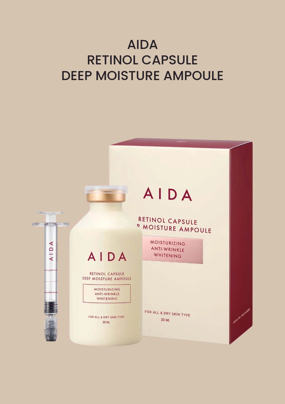 AIDA Retinol Capsule Deep Moisture Ampoule 30ml product and packaging.