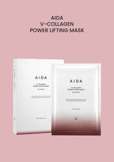 AIDA V-Collagen Power Lifting Mask  (1 Box = 4 Masks x 23.77g) product and packaging.
