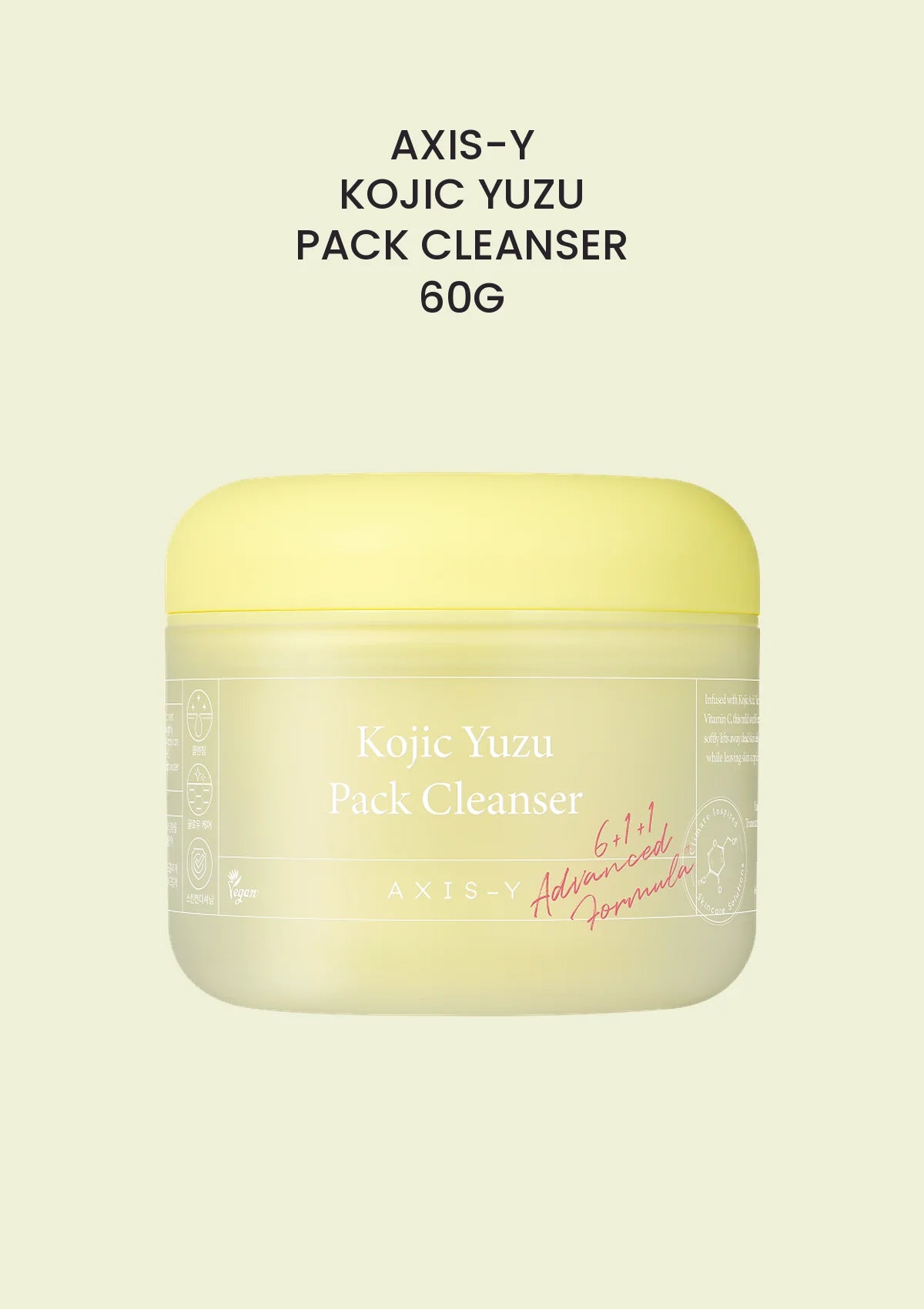 AXIS-Y Kojic Yuzu Pack Cleanser 60g — clear product packshot, COCOMO main image
