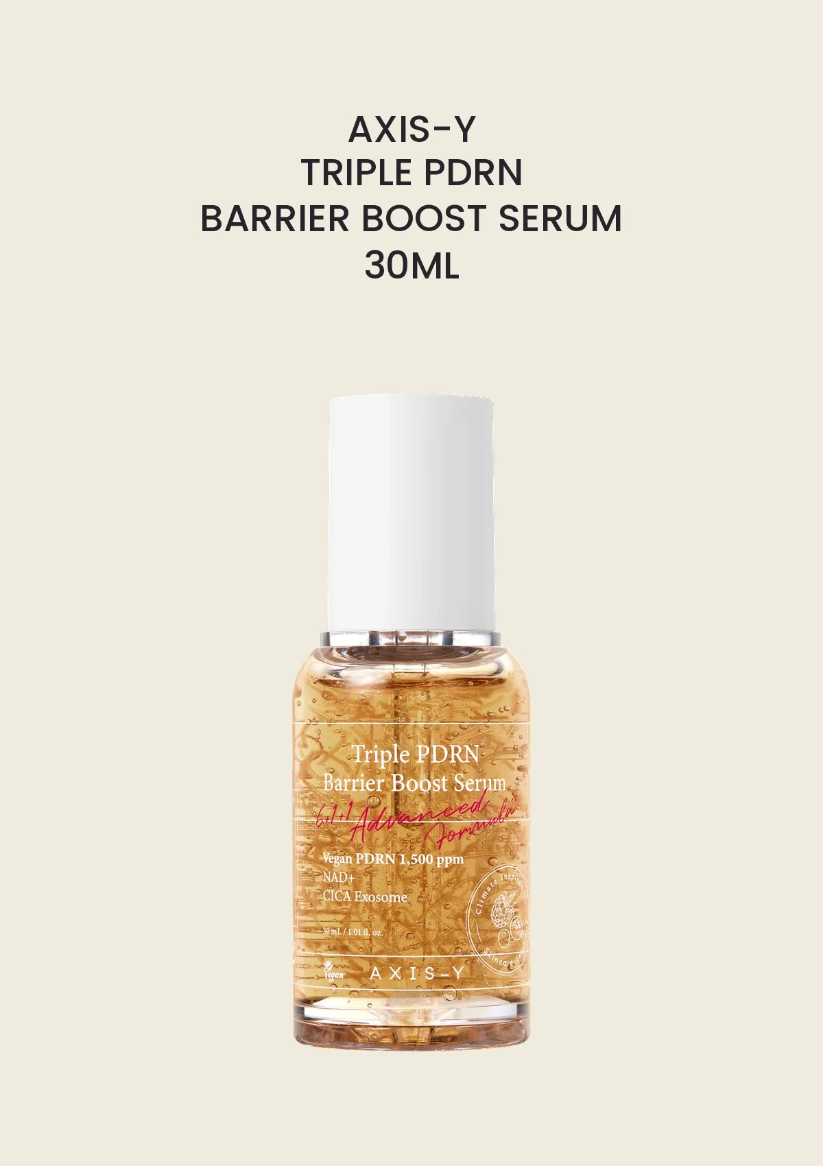 AXIS-Y Triple PDRN Barrier Boost Serum 30ml — clear product packshot, COCOMO main image