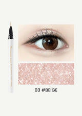 Eyeliner pen with an eye swatch labeled '03 Beige' on a white background