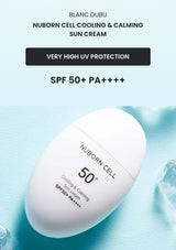 BLANC DUBU Nuborn Cell Cooling & Calming Sun Cream SPF 50+ PA++++ white bottle UV protection artwork