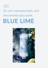 BODYLUV Vita Milk blue lime scent with original fragrance introduction and product photo