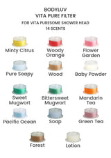 BODYLUV Vita Pure Filter for Vita Puresome Shower Head in all 14 scents, including Soap, Green Tea, Forest and Lotion