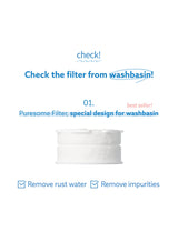 White replacement filter shape for BODYLUV Puresome Washbasin Tap