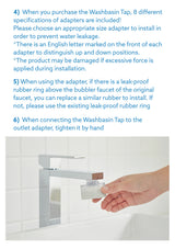 Select the matching adapter, keep the sealing ring and tighten the Washbasin Tap by hand