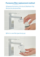 Open BODYLUV Washbasin Tap Ver.2, remove the old filter and insert a fresh filter gear-side up