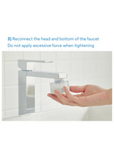 Reconnect the BODYLUV Washbasin Tap housing without excessive tightening
