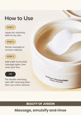 Beauty of Joseon Radiance Cleansing Balm: Massage, emulsify and rinse.