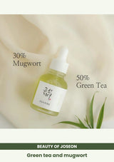 Beauty of Joseon Calming Serum: Green Tea + Panthenol: Green tea and mugwort.