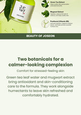 Beauty of Joseon Calming Serum: Green Tea + Panthenol: green tea + mugwort — Two botanicals for a calmer-looking complexion.