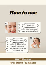Beauty of Joseon Ground Rice and Honey Glow Mask: Rinse after 15–20 minutes.