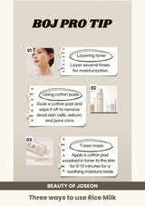Beauty of Joseon Glow Replenishing Rice Milk: Three ways to use Rice Milk.