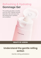 Beauty of Joseon Apricot Blossom Peeling Gel: cellulose texture — Understand the gentle rolling action.