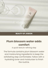 Beauty of Joseon Apricot Blossom Peeling Gel: botanical moisture — Plum blossom water adds comfort.