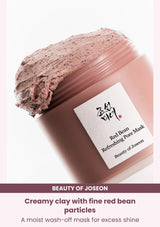 Beauty of Joseon Red Bean Refreshing Pore Mask: Creamy clay with fine red bean particles.