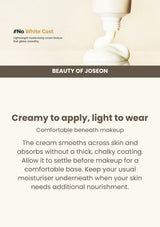 Beauty of Joseon Relief Sun: Rice + Probiotics SPF50+ PA++++: texture — Creamy to apply, light to wear.