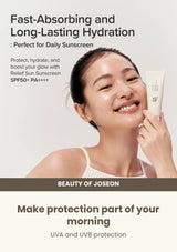 Beauty of Joseon Relief Sun: Rice + Probiotics SPF50+ PA++++: daily spf — Make protection part of your morning.