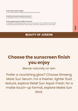 Beauty of Joseon Ginseng Moist Sun Serum SPF50+ PA++++: routine — Choose the sunscreen finish you enjoy.