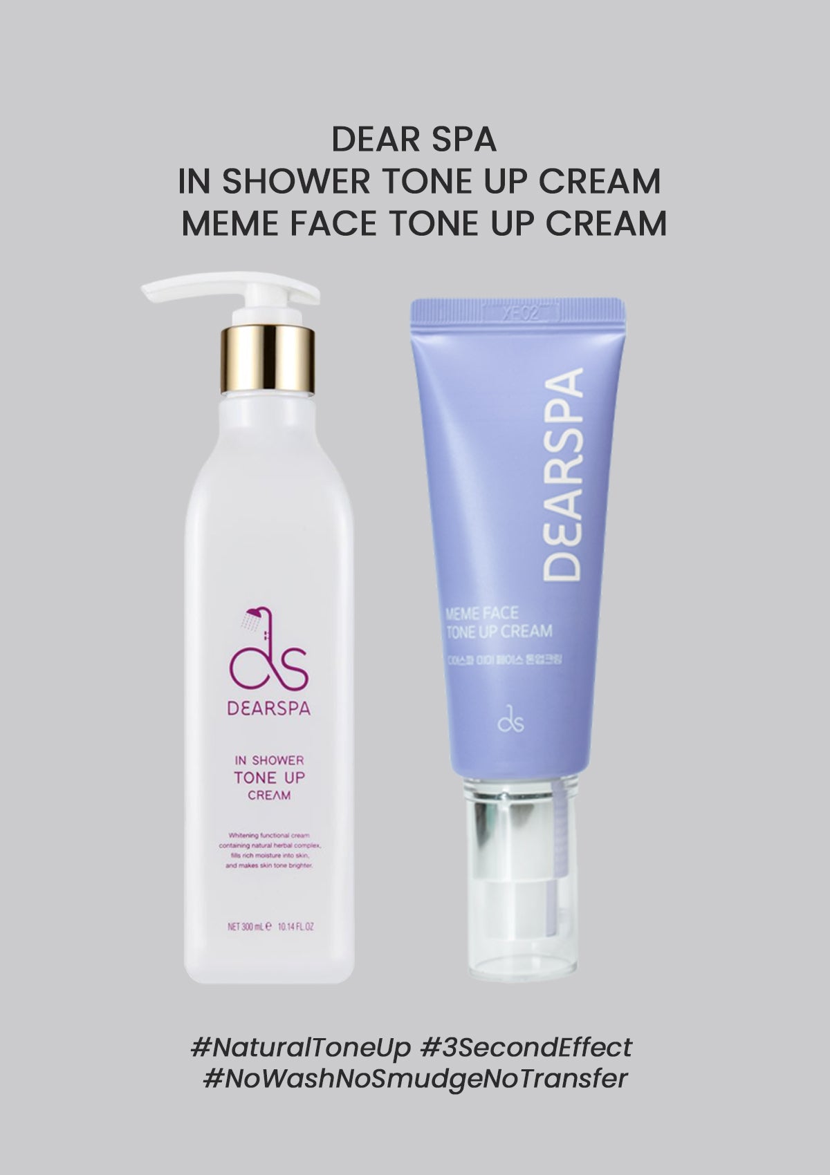 [DEARSPA] In Shower Tone Up Cream 300ml Meme Face Tone Up Cream 50ml
