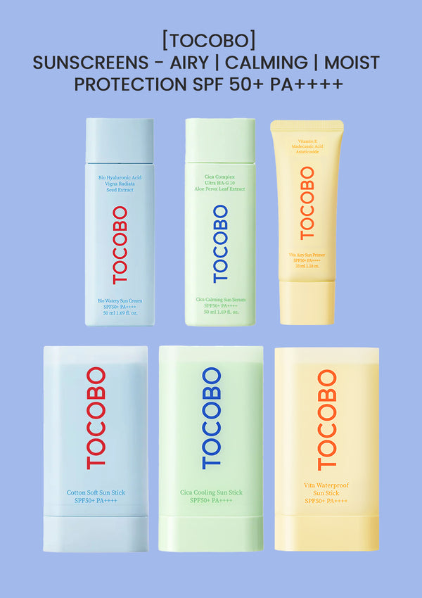[TOCOBO] Sunscreens - Airy | Calming | Moist Protection SPF 50+ PA++++