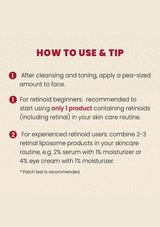 Instructions on how to use a skincare product with text on a beige background