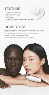 CelDot Diamond Micro Polish Enzyme Cleanser — Fine micro-granules, creamy non-drying foam and 30–60 second cleansing directions