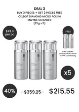 CelDot Diamond Micro Polish Enzyme Cleanser 25g Deal 3: buy 3 get 2 free, 5 pieces S$215.55, usual S$359.25, save 40%