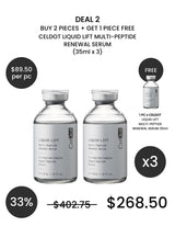 CELDOT Liquid Lift Multi-Peptide Renewal Serum 35ml Deal 2: buy 2 get 1 free, 3 pieces S$268.50, usual S$402.75, save 33%