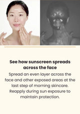 CELIMAX Pore + Dark Spot Brightening Care Sunscreen — See how sunscreen spreads across the face